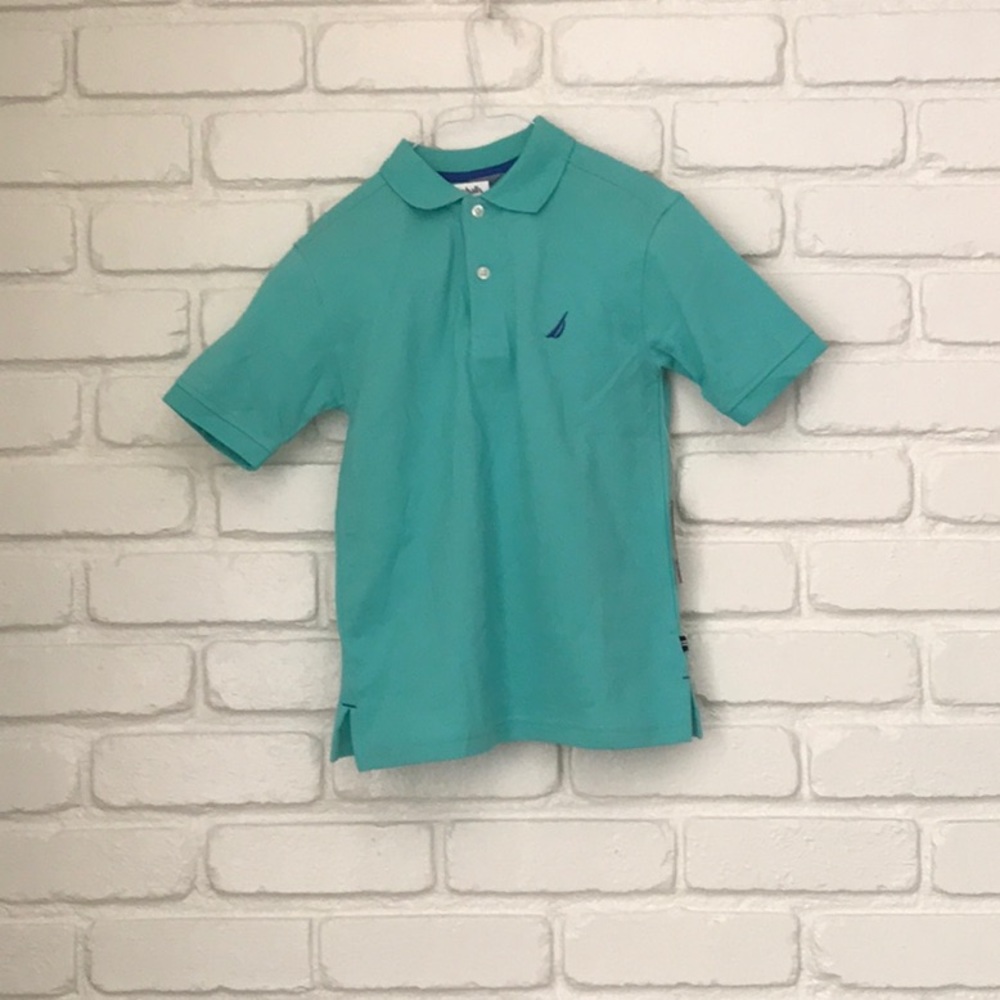 Nautica boys aqua collared shirt size 8.